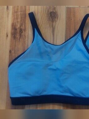 Lululemon Sports Bra with Navy Trim And Mesh Accents